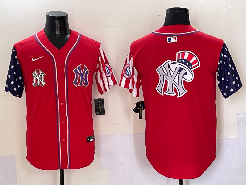 Men New York Yankees Blank Red a generation of national flags Jointly Name 2025 Nike MLB Jersey style 28